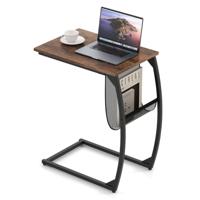 C-Vormige Bijzettafel Compacte Bijzettafel met Stevig Metalen Frame en Opbergtas van Gaas Rustiek Nachtkastje Bruin C-Vormige Bijzettafel Compacte Bijzettafel met Stevig Metalen Frame en Opbergtas van Gaas Rustiek Nachtkastje Bruin