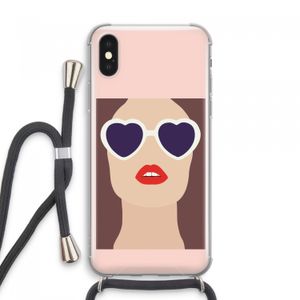 Red lips: iPhone XS Max Transparant Hoesje met koord