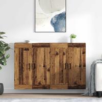 Wandkasten 2 pcs Oud Hout 69,5 x 34 x 90 cm Bewerkt hout