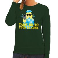 Fout paas sweater groen take me to your leader voor dames - thumbnail