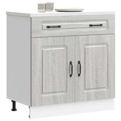Keuken onderkast Kalmar bewerkt hout grijs sonoma eiken