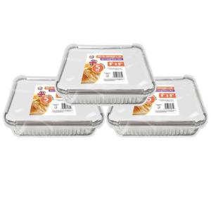 Meal prep - voedsel bewaar bakjes - Aluminium - 15x - 23 x 23 x 5 cm - met deksels