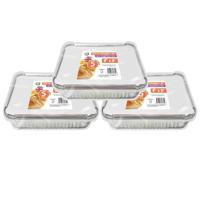 Meal prep - voedsel bewaar bakjes - Aluminium - 15x - 23 x 23 x 5 cm - met deksels