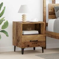 Nachtkastje met lade Oud hout 40 x 35 x 47,5 cm Bewerkt hout