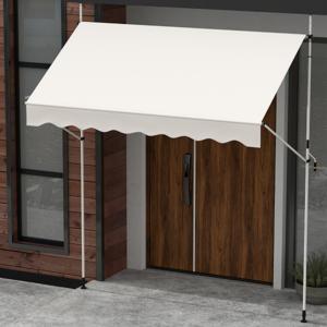 Klemmmarkies Zonder Boren met Handbediening Hoogte Verstelbaar & UV-Bestendig 250 cm Wit
