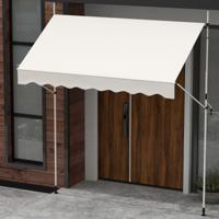 Klemmmarkies Zonder Boren met Handbediening Hoogte Verstelbaar & UV-Bestendig 250 cm Wit