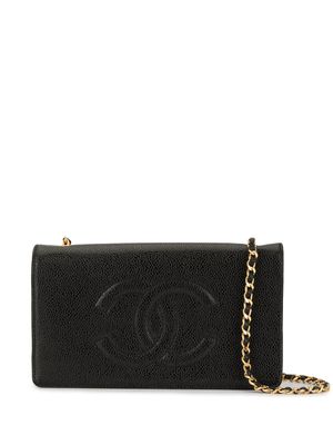 CHANEL Pre-Owned sac porté épaule à logo embossé - Noir