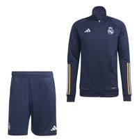 adidas Real Madrid Trainingsset 1/4-Zip 2023-2024 Donkerblauw Wit Goud - thumbnail