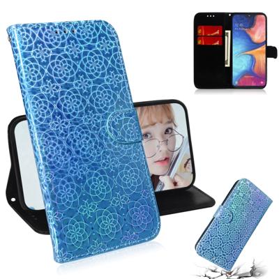 Voor Galaxy A10e/A20e effen kleur kleurrijke magnetische Buckle horizontale Flip PU lederen draagtas met houder & kaartsleuven & portemonnee & Lanyard