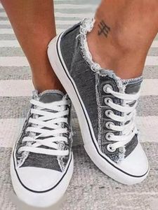 Casual Denim Canvas Flat Sneakers