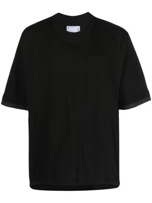sacai t-shirt en jersey à design superposé - Noir