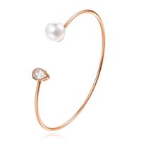 Rose armband met Ovale Zirkonia Steen en Imitatie Parel