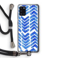 Blauwe pijlen: Samsung Galaxy A31 Transparant Hoesje met koord