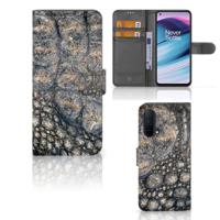 OnePlus Nord CE 5G | Telefoonhoesje | Met pasjeshouder | Krokodillenprint