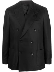 Lardini blazer satiné à boutonnière croisée - Noir