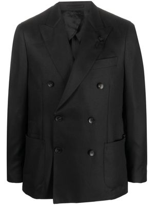 Lardini blazer satiné à boutonnière croisée - Noir
