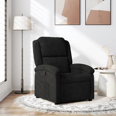 Fauteuil verstelbaar fluweel zwart