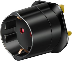 Brennenstuhl Travel Adapter earthed/GB netstekker adapter Type G (VK) Type F Zwart