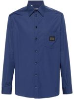 Dolce & Gabbana logo-appliqué cotton shirt - Bleu