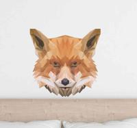 Wilde dieren stickers Geometrische vossenkop - thumbnail