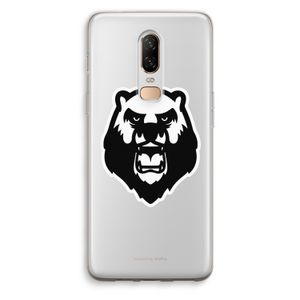 Angry Bear (white): OnePlus 6 Transparant Hoesje