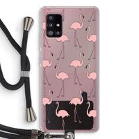 Anything Flamingoes: Samsung Galaxy A51 5G Transparant Hoesje met koord