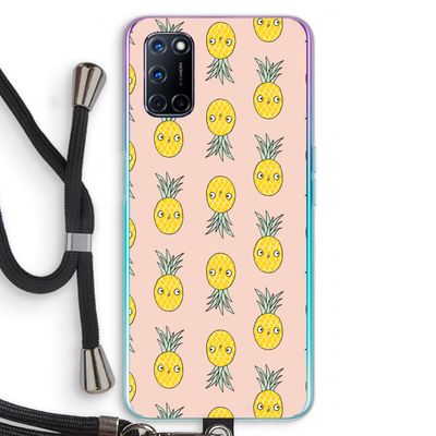 Ananas: Oppo A92 Transparant Hoesje met koord