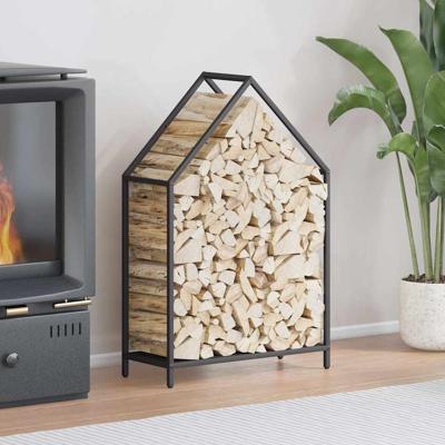 Brandhoutrek 60x25x90 cm koudgewalst staal zwart