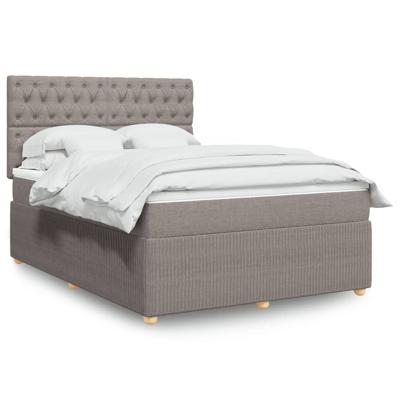 Boxspring met matras stof taupe 140x190 cm