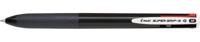 Pilot Super Grip G-4 4-kleurenbalpen, medium, klassieke inktkleuren, zwart lichaam