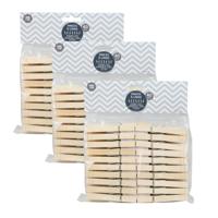 Urban Living Basic plus Size wasknijpers - 120x - bamboe hout - 8 cm - was ophangen