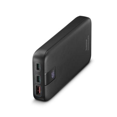 HamaPD 20 Power Pack 20000 mAh Outputs:2x USB-C USB-A Fast Charging Powerbank Grijs