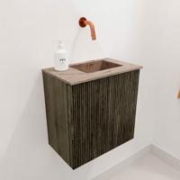 Toiletmeubel Mondiaz Joya Dlux | 40 cm | Meubelkleur Shadow | Faye wastafel Arena Wasbak Rechts | Zonder kraangat(en)