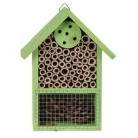 Groen insectenhotel huisje 20 cm - Insectenhotel - thumbnail