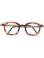 Lindberg lunettes de vue rondes à effet écailles de tortue - Marron
