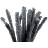 Creativ Company Chenille, l: 30 cm, dikte 15 mm, grijs, 15 stuk/ 1 doos