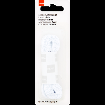 HEMA Schoenveters Plat Wit 120 cm bij Jumbo