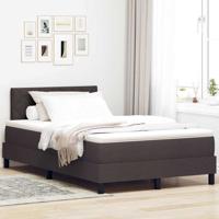 Boxspringbed met matras Donkerbruin 120 x 190 cm Stof