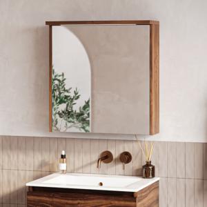 Fontana Grado spiegelkast met verlichting 60cm 1 deur walnoot