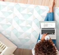 Pastel geometrische patroon vinyl tapijt