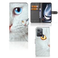 OnePlus Nord CE 2 Lite Telefoonhoesje met Pasjes Witte Kat - thumbnail
