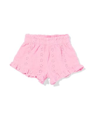 HEMA Babyshort comfy fit broderie roze (roze)