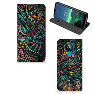 Nokia 1.4 Hoesje met Magneet Aztec