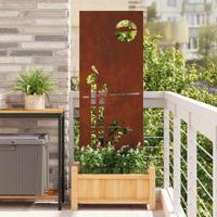VidaXL Tuin privacy screen fretwerk roestig 50 x 140 cm cortenstaal