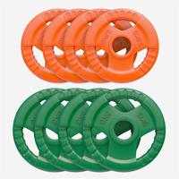 Voordeelbundel Olympische halterschijven 4 x 2,5 + 4 x 5 kg Gripper Gietijzer Rubber Coating - 50 mm