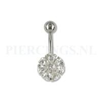 Navelpiercing bloem van kristal