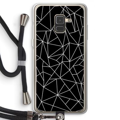 Geometrische lijnen wit: Samsung Galaxy A8 (2018) Transparant Hoesje met koord