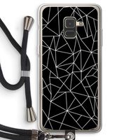 Geometrische lijnen wit: Samsung Galaxy A8 (2018) Transparant Hoesje met koord