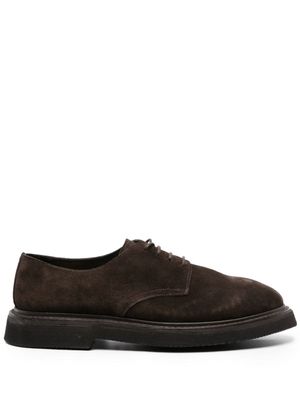 Premiata derbies en daim à logo imprimé - Marron