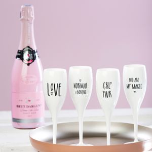 Koziol - Superglas Cheers No. 1 Champagneglas Grl Pwr - Kunststof - Wit